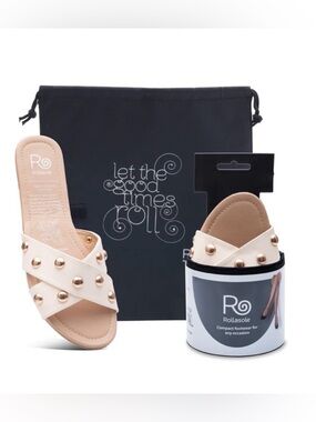 Rollasole Dulce Sandals Cream Gold Studded size S (5.5 to 6.5 shoe size)